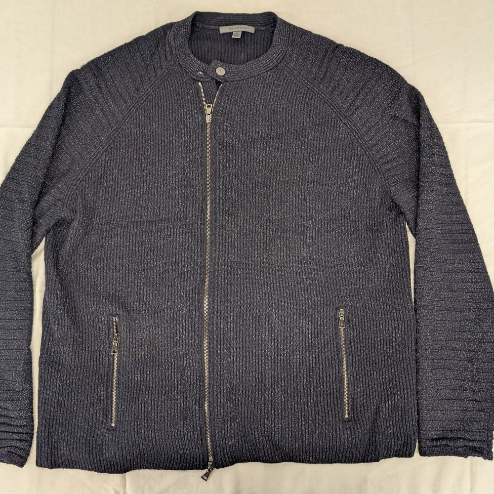 John Varvatos Charcoal Zip-Up Sweater